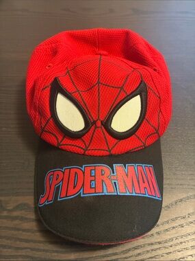 Marvel Spider-Man Red & Black Kids Cap with Embroidered Mask Eyes